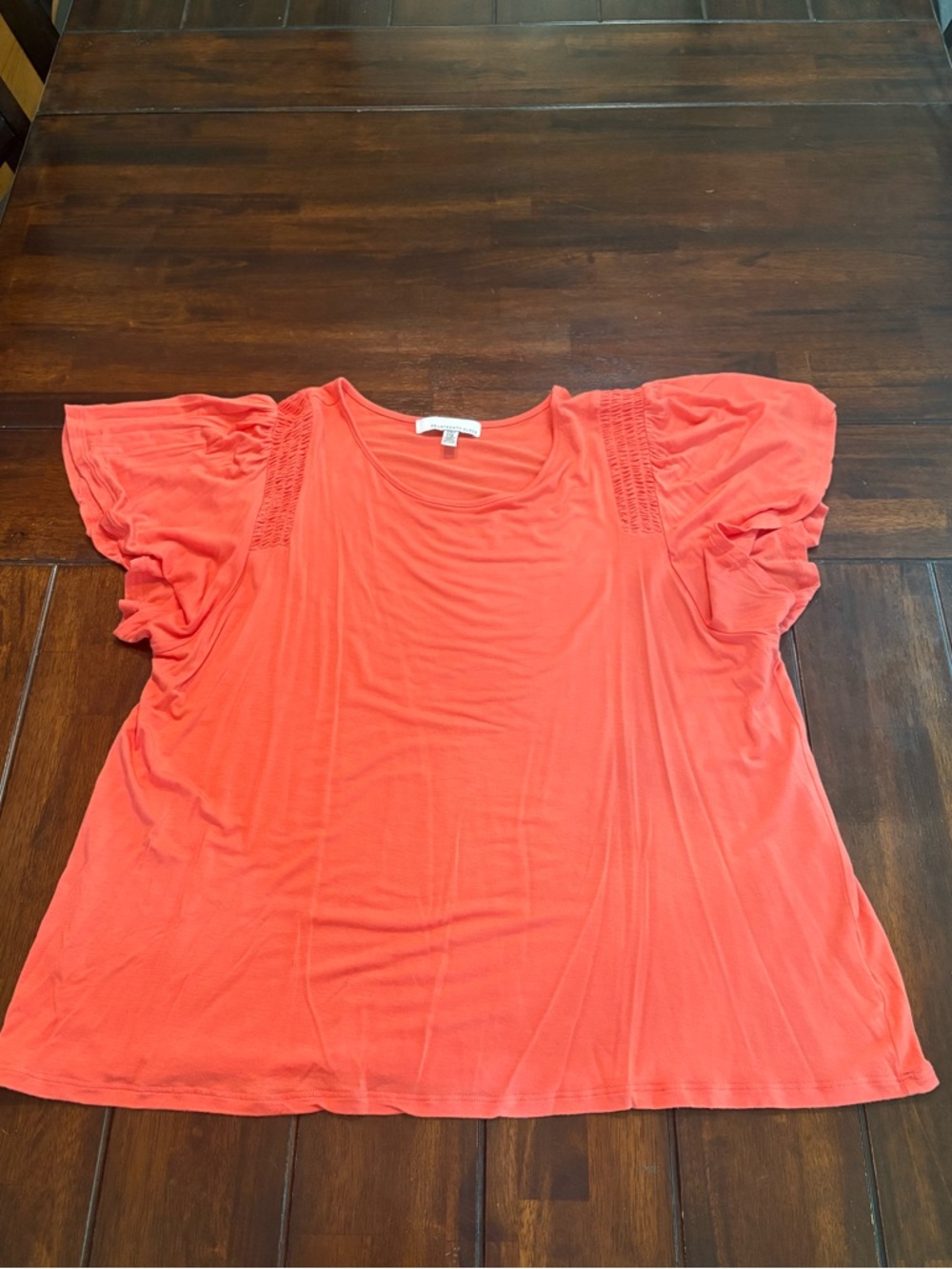 Women's Coral Flutter Sleeve Top XXL